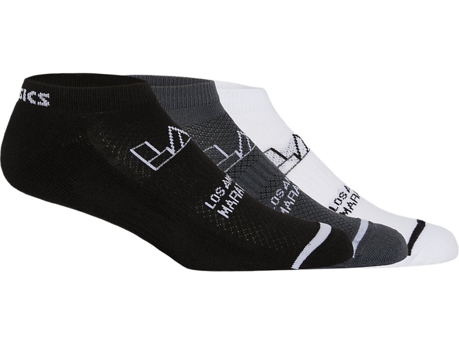 Asics クッション ロー 3枚組 ラメ Asics ブラック ホワイト グレー