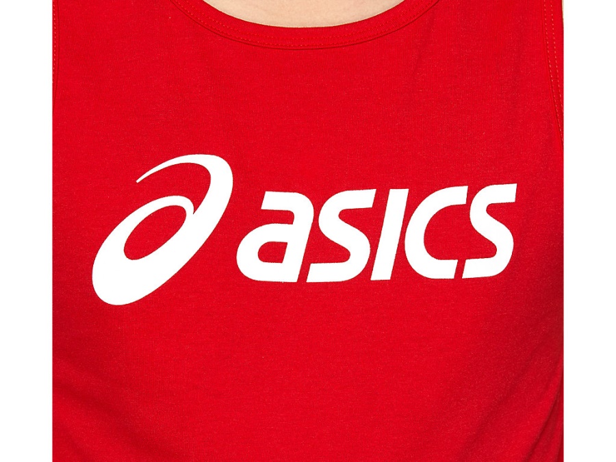 アシックスファッションブランドクラシックレッドタンクトップ